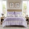 5 PCS Full/Queen Seersucker Comforter Set with Throw Pillows