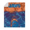 Jaws Neon Poster Silk Touch Sherpa Throw Blanket 50x60 inches
