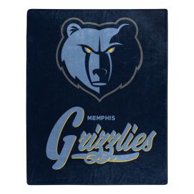 Grizzlies OFFICIAL NBA "Signature" Raschel Throw Blanket; 50" x 60"