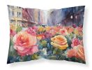 New York Roses in Watercolor Standard Pillowcase Lightweight Super Soft Easy Care Decorative Artwork Pillowcase, Standard