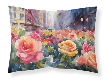New York Roses in Watercolor Standard Pillowcase Lightweight Super Soft Easy Care Decorative Artwork Pillowcase, Standard