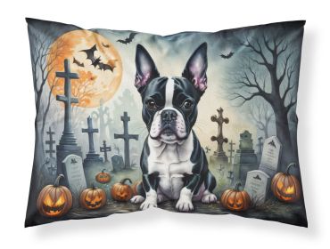 Boston Terrier Spooky Halloween Standard Pillowcase Lightweight Super Soft Easy Care Decorative Artwork Pillowcase, Standard
