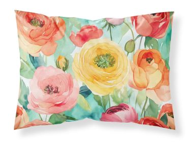 Ranunculus in Watercolor Standard Pillowcase Lightweight Super Soft Easy Care Decorative Artwork Pillowcase, Standard