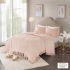 Tufted Cotton Chenille Medallion Fringe Coverlet Mini Set