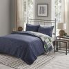 3 Piece Reversible Printed Quilt Set Green / Navy King/Cal King