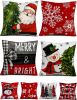 Christmas Decorations Set of 4 Double-Sided Print Christmas Pillow Covers
