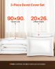 Queen Duvet Cover Set, 100% Cotton, 3 Pieces Bedding Set Queen Size with 1 Duvet Cover 90 x 90 in and 2 Pillow Shams 20 x 26 in, Soft Breathable