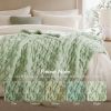 1 PC 50x60" Ruched Fur Throw Sage Green