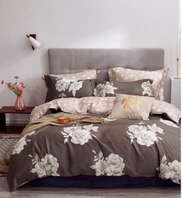 Marrisa Brown Floral 100% Cotton Comforter Set (size: KING)