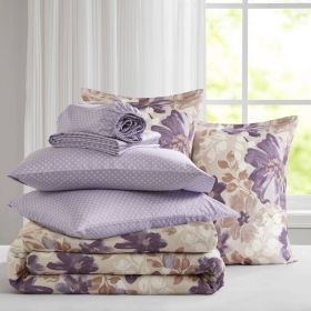 Floral Comforter Set with Bed Sheets (Color: as Pic)