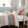 6 Piece Cotton Percale Quilt Set with Throw Pillows